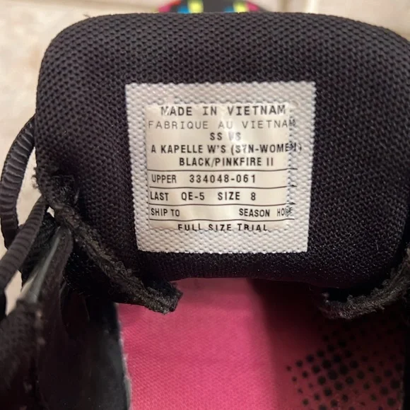Nike Air Kapelle Womens Black/Pinkfire Rainbow Asymmetrical Weave Sneaker size 8 - Picture 14 of 14